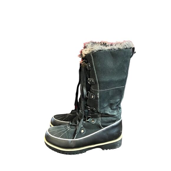 Apres by Lamo Black Leather, Suede & Faux Fur Lined Boots / SZ: 8 - Picture 3 of 7